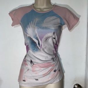 Unicorn Girl size SM fleece T shirt